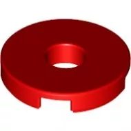 15535c5 - LEGO piros kerek csempe, lyukkal, 2 x 2 méretű