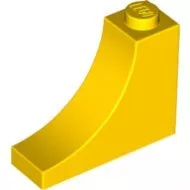 18653c3 - LEGO sárga inverz fél-boltív 1 x 3 x 2 méretű, íves