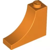 18653c4 - LEGO narancssárga inverz fél-boltív 1 x 3 x 2 méretű, íves