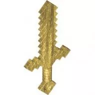 18787c115 - LEGO gyögyház arany Minecraft minifigura pixeles kard