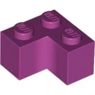 2357c71 - LEGO magenta kocka 2 x 2 méretű, sarok