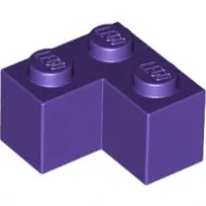 2357c89 - LEGO sötétlila kocka 2 x 2 méretű, sarok