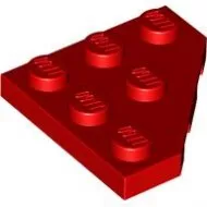 2450c5 - LEGO piros lap 3 x 3 méretű, sarkán lecsapott