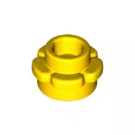24866c3 - LEGO sárga lap 1 x 1 méretű, virág 5 szirommal