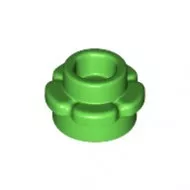 24866c36 - LEGO élénk zöld lap 1 x 1 méretű, virág 5 szirommal