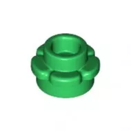 24866c6 - LEGO zöld lap 1 x 1 méretű, virág 5 szirommal