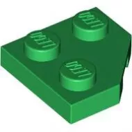 26601c6 - LEGO zöld lap 2 x 2 méretű, lecsapott sarokkal