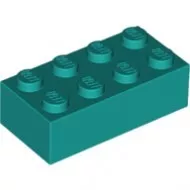 3001c39 - LEGO sötét türkiz kocka 2 x 4 méretű