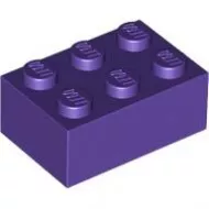 3002c89 - LEGO sötétlila kocka 2 x 3 méretű