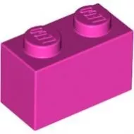 3004c47 - LEGO sötét rózsaszín kocka 1 x 2 méretű