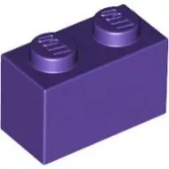 3004c89 - LEGO sötét lila kocka 1 x 2 méretű