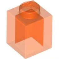3005c98 - LEGO átlátszó narancs kocka 1 x 1 méretű
