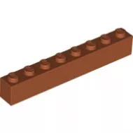 3008c68 - LEGO sötét narancssárga kocka 1 x 8 méretű