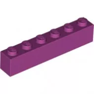 3009c71 - LEGO magenta kocka 1 x 6 méretű