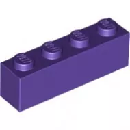 3010c89 - LEGO sötétlila kocka 1 x 4 méretű