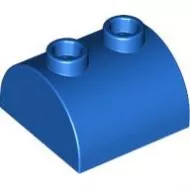 30165c7 - LEGO kék kocka 2 x 2 méretű, íves tetővel, 2 bütyökkel a tetején