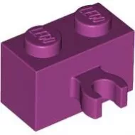 30237bc71 - LEGO magenta kocka 1 x 2 méretű függőleges klipsszel (O)