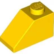 3040c3 - LEGO sárga kocka 45° elem 1x2 méretű
