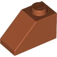 3040c68 - LEGO sötétnarancssárga kocka 45° elem 1 x 2 méretű