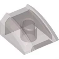 30602c13 - LEGO átlátszó fekete kocka 2 x 2 méretű, hajlított tetővel bütyök nélkül
