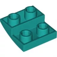 32803c39 - LEGO sötét türkiz lejtő 2 x 2 méretű, íves, inverz