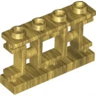 32932c115 - LEGO 1 x 4 x 2 gyöngyház arany korlát, ázsiai mintával, 4 bütyökkel - 10 db/ csomag