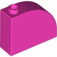 33243c47 - LEGO sötét rózsaszín kocka 1 x 3 x 2 méretű, íves tetővel