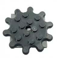35443c01c85 - LEGO sötétszürke forgó fogaskerék lap 4 x 4 méretű 10 fogas, 4 x 4 világosszürke alapon