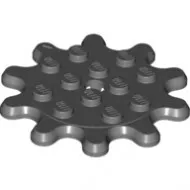 35443c85 - LEGO sötétszürke fogaskerék lap 4 x 4 méretű 10 fogas