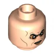 3626cpb2871c90 - LEGO világos bőrszinű minifigura kobold fej, hátoldalán vicsorgó arc mintával