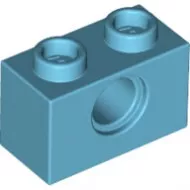 3700c156 - LEGO közepes azúr technic kocka 1 x 2 méretű, lyukkal