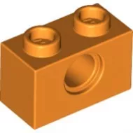 3700c4 - LEGO narancssárga technic kocka 1 x 2 méretű, lyukkal
