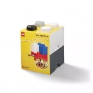 40150003 LEGO Tároló doboz 4 részes Multi-Pack, fekete, szürke, fehér