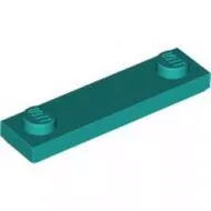 41740c39 - LEGO sötét türkiz lap 1 x 4 méretű, 2 bütyökkel, peremmel