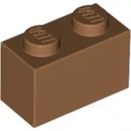 3004c150 - LEGO közepesen sötét bőrszínű (medium dark flesh) kocka 1 x 2 méretű