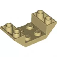 4871c2 - LEGO világos krémszínű (tan) kocka dupla inverz 45° elem 4 x 2 méretű