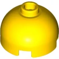 553cc3 - LEGO sárga kocka, kerek 2 x 2 méretű kupola alján tengely foglalattal