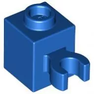 60475bc7 - LEGO kék kocka 1 x 1 méretű függőleges klipsszel (O)