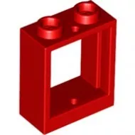 60592c5 - LEGO piros ablakkeret 1 x 2 x 2 méretű