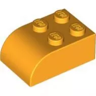 6215c110 - LEGO élénk világos narancssárga kocka 2 x 3 méretű íves tetővel