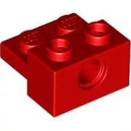 73109c5 - LEGO piros technic kocka 1 x 2 méretű, pin foglalattal, 1 x 2 méretű lappal
