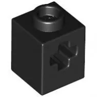 73230c11 - LEGO fekete technic kocka 1 x 1 méretű, X-lyukkal