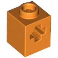 73230c4 - LEGO narancssárga technic kocka 1 x 1 méretű, X-lyukkal