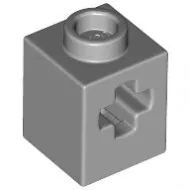 73230c86 - LEGO világos szürke technic kocka 1 x 1 méretű, X-lyukkal