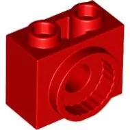 80431c5 - LEGO piros technic kocka 1 x 2 x 1 1/3 méretű, forgó csatlakozó aljzattal