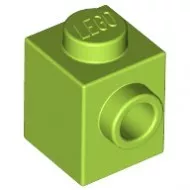 87087c34 - LEGO lime kocka 1 x 1 méretű oldalán 1 bütyökkel