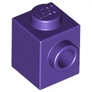 87087c89 - LEGO sötétlila kocka 1 x 1 méretű oldalán 1 bütyökkel