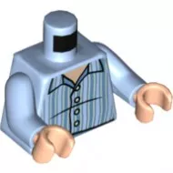973pb4421c01c105 - LEGO élénk világoskék minfigura felső test, pizsama hátol malacfarok mintával