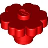 98262c5 - LEGO piros virág, 2 x 2 méretű, kerek