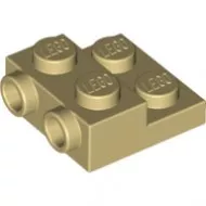 99206c2 - LEGO világos krémszínű (tan) lap 2 x 2 x 2/3 méretű, 2 bütyökkel az oldalán